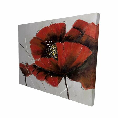 FONDO 16 x 20 in. Red Poppy Flowers-Print on Canvas FO2792171